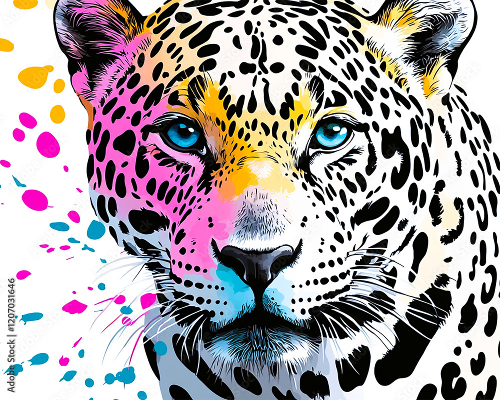 Fototapeta premium Snout close-up of multi-coloured leopard