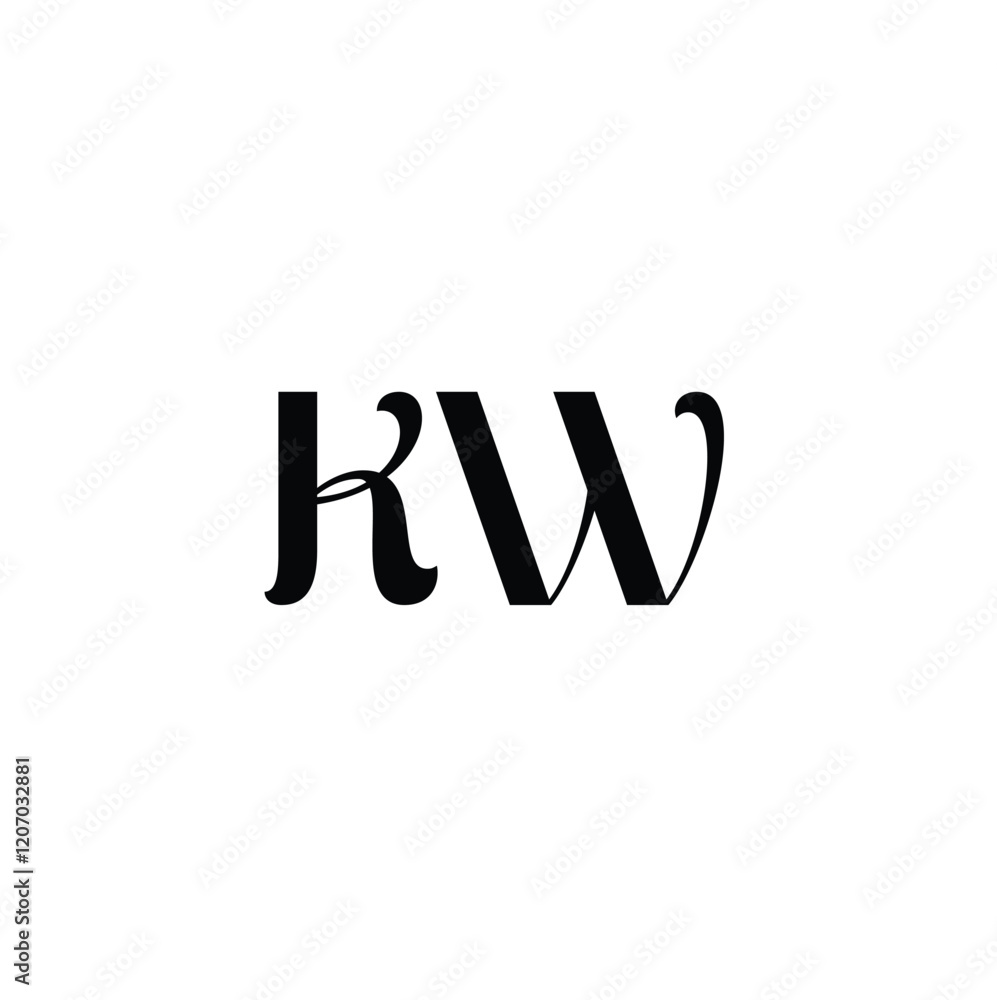KW monogram logo design letter text name symbol monochrome logotype alphabet character simple logo KW monogram logo design letter text name symbol monochrome logotype alphabet character simple logo