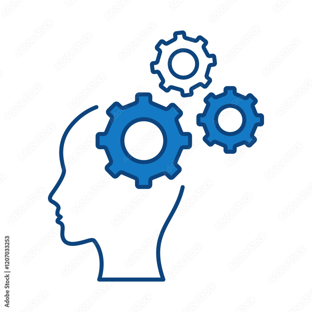 Mindset Blue Icon. Digital Marketing Icon Editable Stroke Vector Illustration Mindset Blue Icon. Digital Marketing Icon Editable Stroke Vector Illustration
