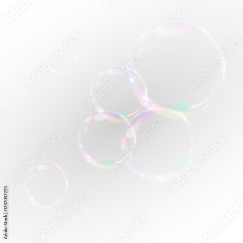 realistic iridescent soap bubble with clean sparkle and liquid shine—perfect for PNG hygiene visuals, underwater scenes, or playful party-themed designs.