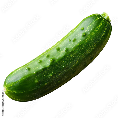 fresh green cucumber isolated on transparent background