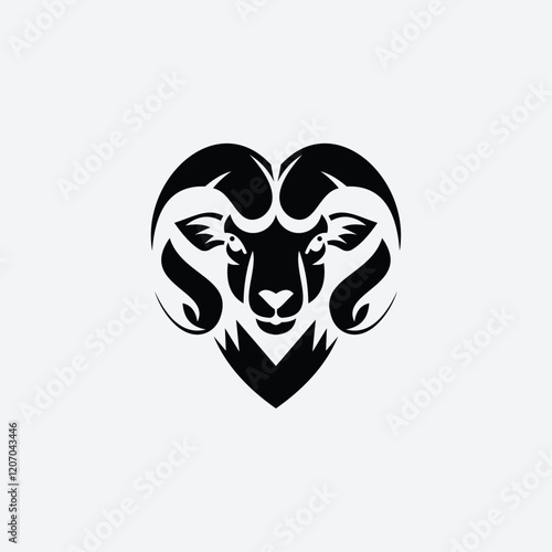 Big Horn Sheep Silhouette for Wildlife logo design