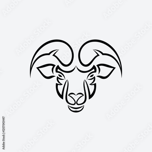 Big Horn Sheep Line Art for Wildlife logo design