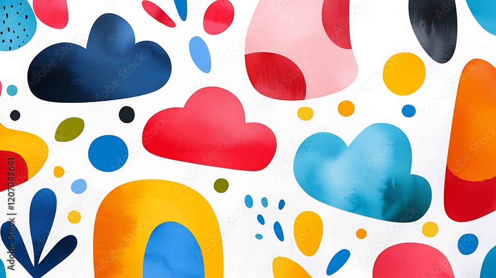 Abstract Cloud Pattern with Soft Billowy Shapes Abstract Cloud Pattern with Soft Billowy Shapes