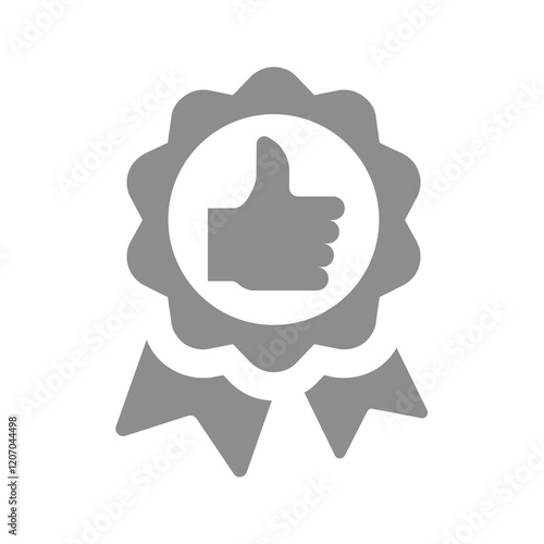 People choice, recommended product vector. Award ribbon badge and thump up, customer's choice icon.