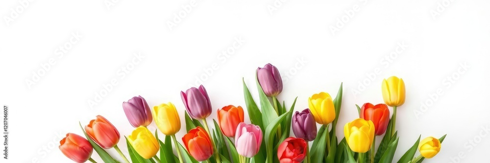a stunning display of colorful tulips against a bright white backdrop, vibrant colors, spring flowers, garden flowers a stunning display of colorful tulips against a bright white backdrop, vibrant colors, spring flowers, garden flowers