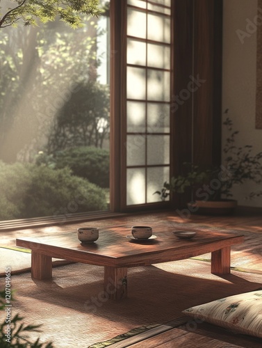 Serene Japanese Tea Room Wi...