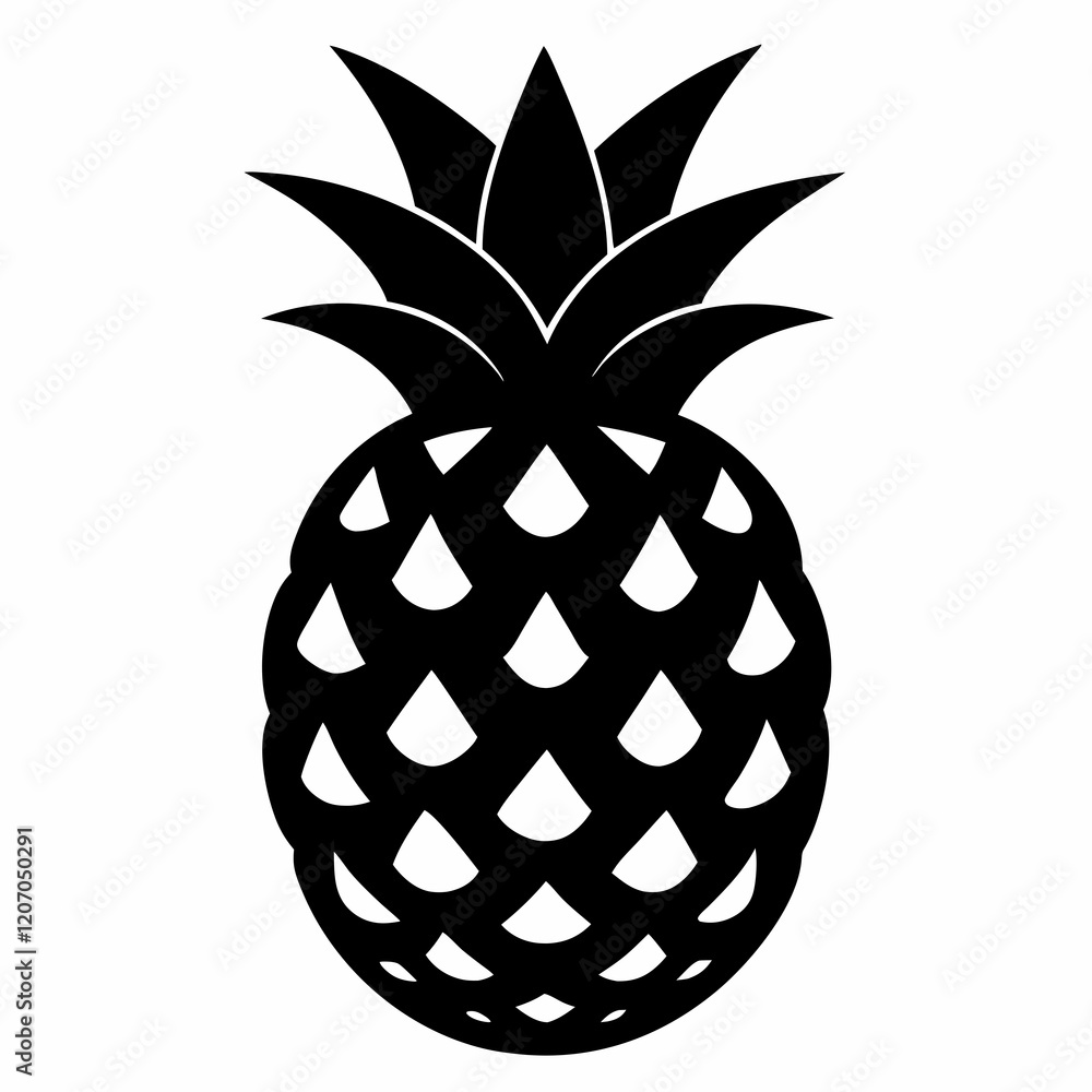 Obraz premium Black Pineapple Illustration Vector