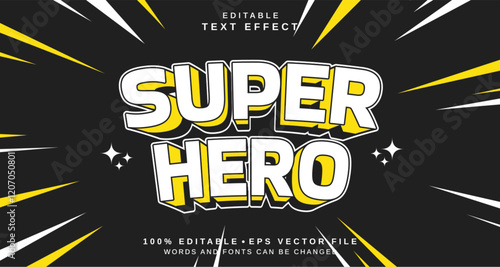 Editable text style effect - Super Hero text style theme.