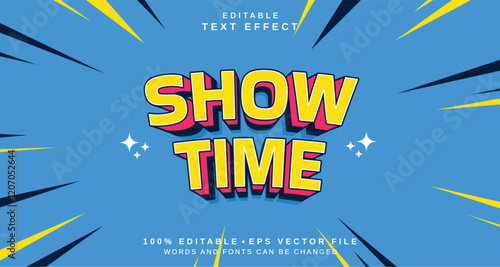 Editable text style effect - Show Time text style theme.