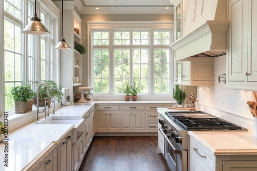 Bright Kitchen With White C...