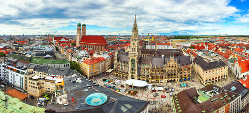 Munich Germany,  panorama city skyline at Marienplatz new Town Hall Square