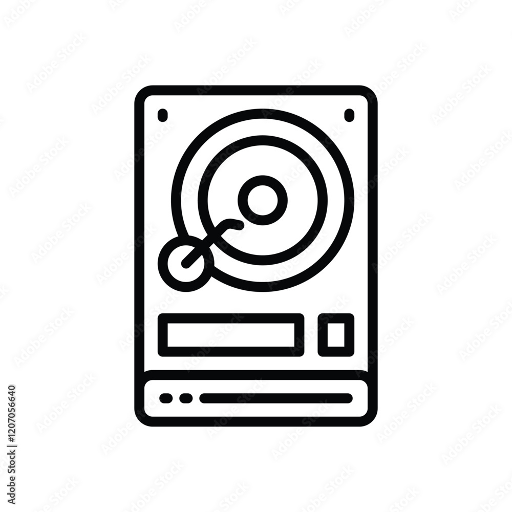 hard disc icon. vector line icon for your website, mobile, presentation, and logo design. hard disc icon. vector line icon for your website, mobile, presentation, and logo design.