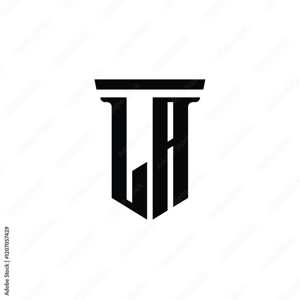 LA monogram logo design letter text name symbol monochrome logotype alphabet character simple logo LA monogram logo design letter text name symbol monochrome logotype alphabet character simple logo