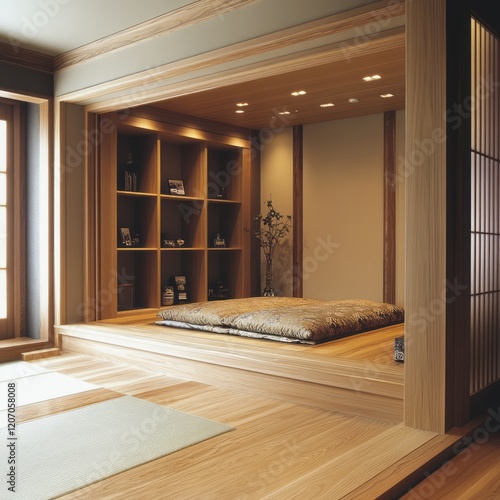 Serene Wooden Room Interior...