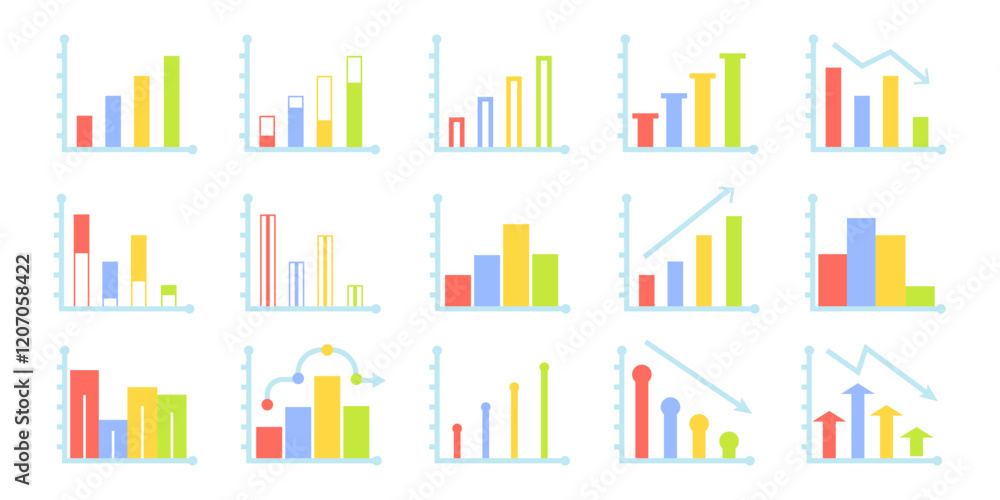 Colorful Bar Charts Icon Colorful Bar Charts Icon