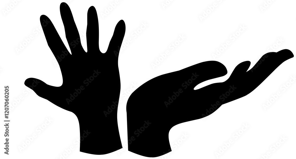 Set of silhouettes of hands in various poses isolated on a white background. Vector illustration. Collection of emotions, signs. Holding hands.emotional of communication bitmap symbol stock web illust Set of silhouettes of hands in various poses isolated on a white background. Vector illustration. Collection of emotions, signs. Holding hands.emotional of communication bitmap symbol stock web illust
