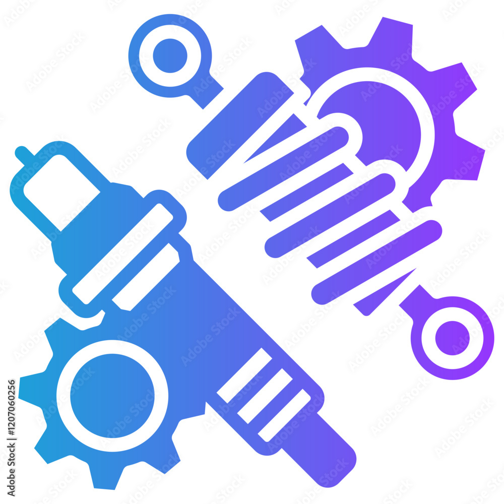 Automotive Component glyph gradient icon Automotive Component glyph gradient icon