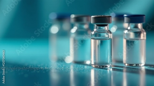 glass jars with vaccines stand on the table