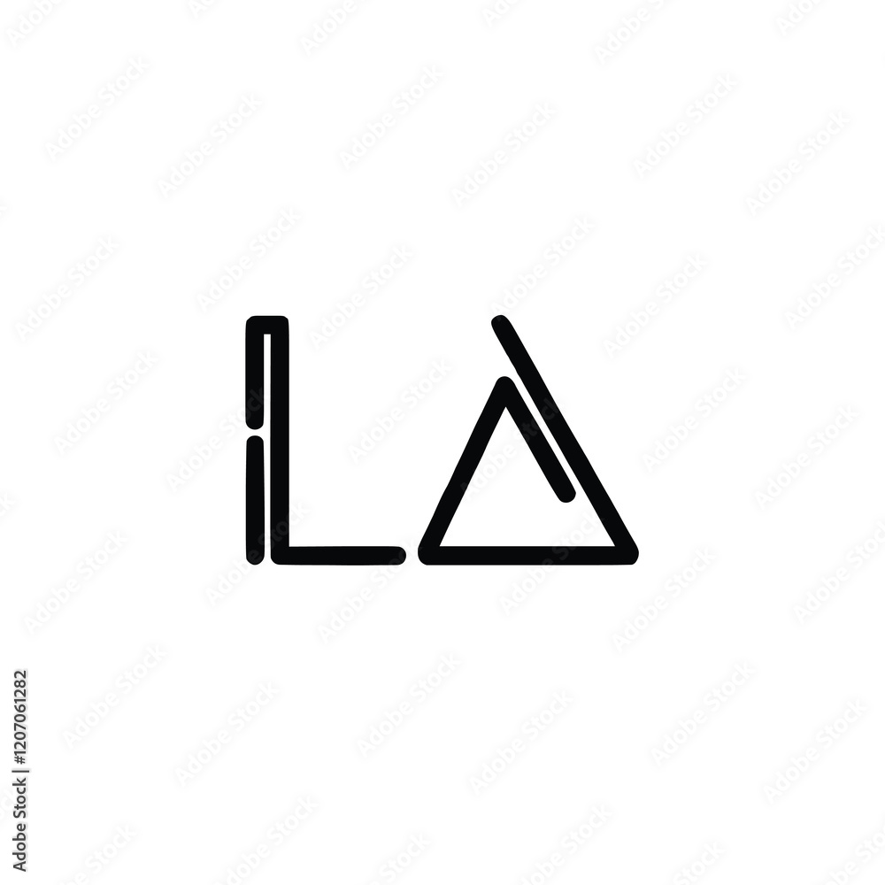 LA monogram logo design letter text name symbol monochrome logotype alphabet character simple logo LA monogram logo design letter text name symbol monochrome logotype alphabet character simple logo