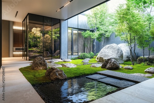 Serene Modern Interior Cour...