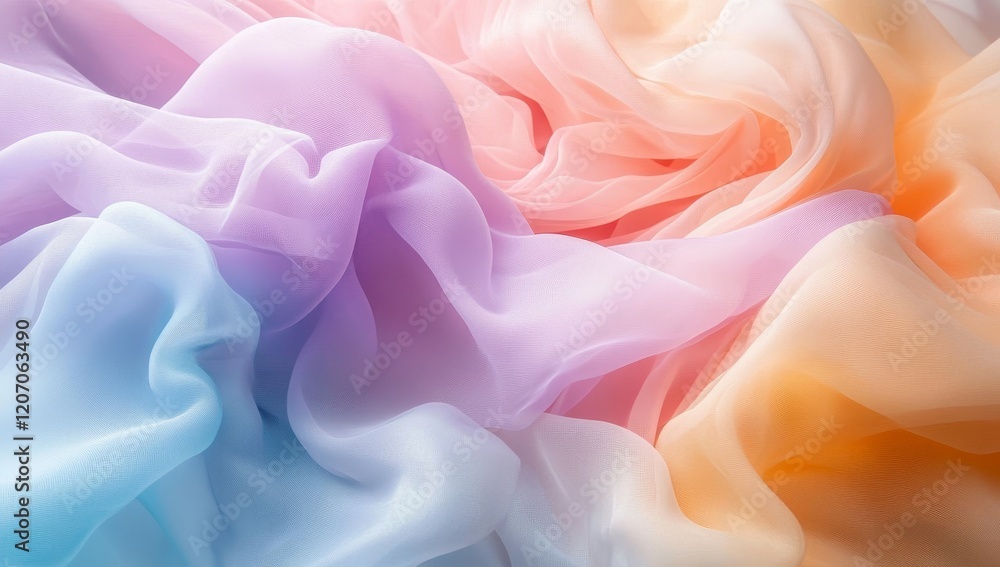 Obraz premium Pastel ombre chiffon fabric texture. (1)