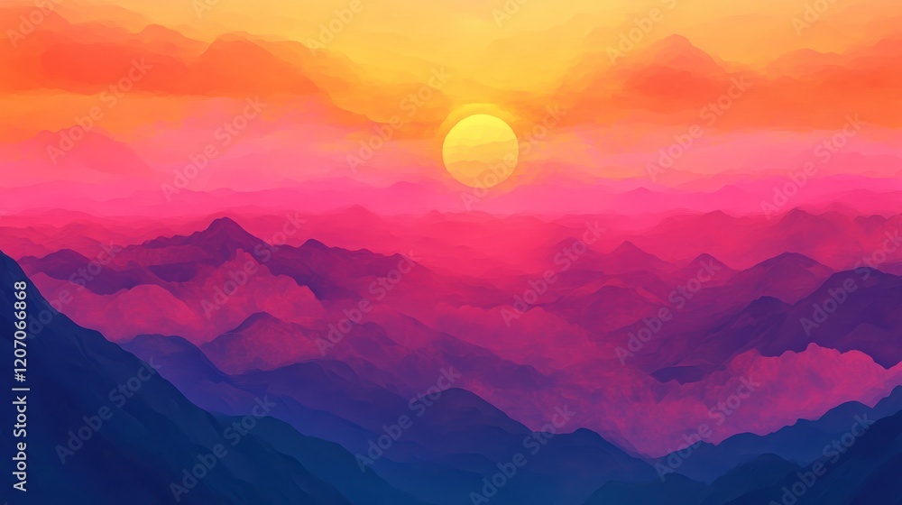 Fototapeta premium Sunset over Mountains