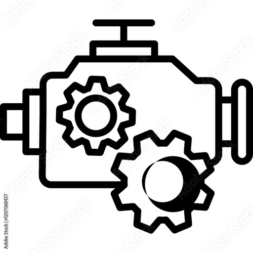 Engine Gear line icon