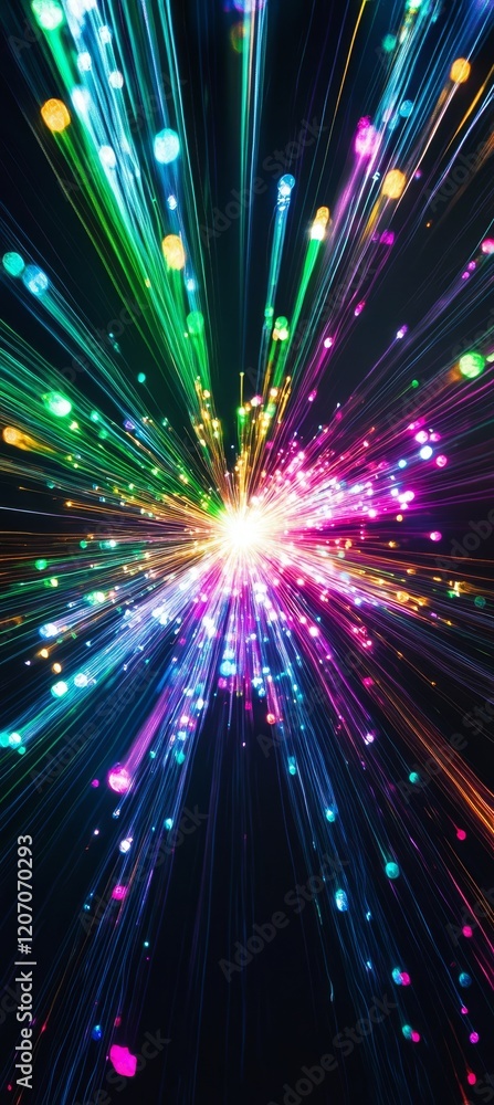 Fototapeta premium Abstract colorful light burst explosion.