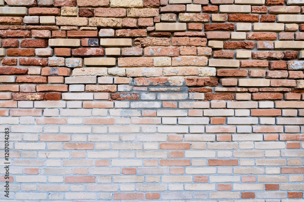 Fototapeta premium A textured brick wall with a gradient color pattern