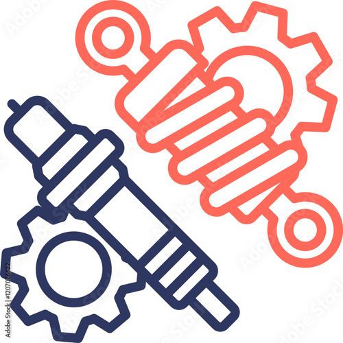 Automotive Component line color icon