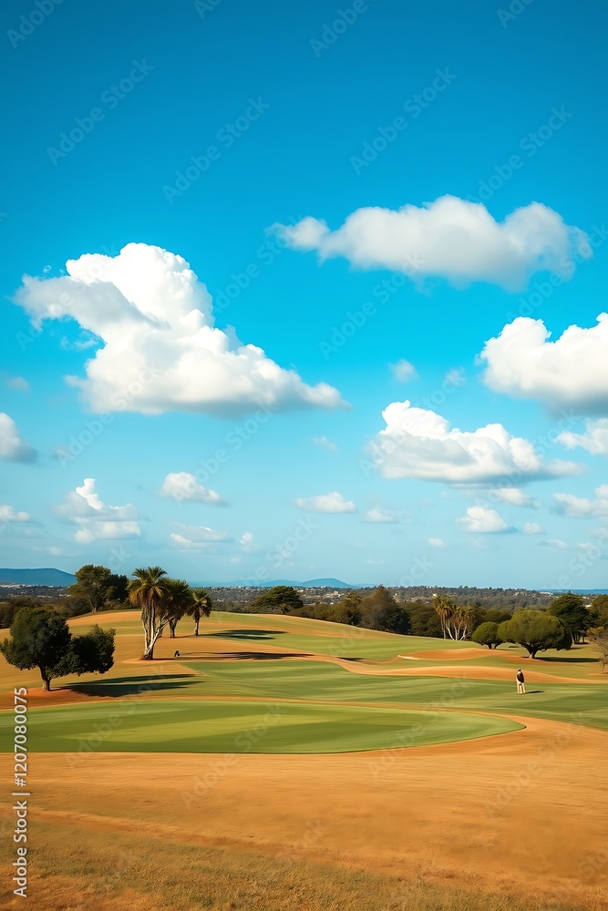 Fototapeta premium Green grass and on a golf field
