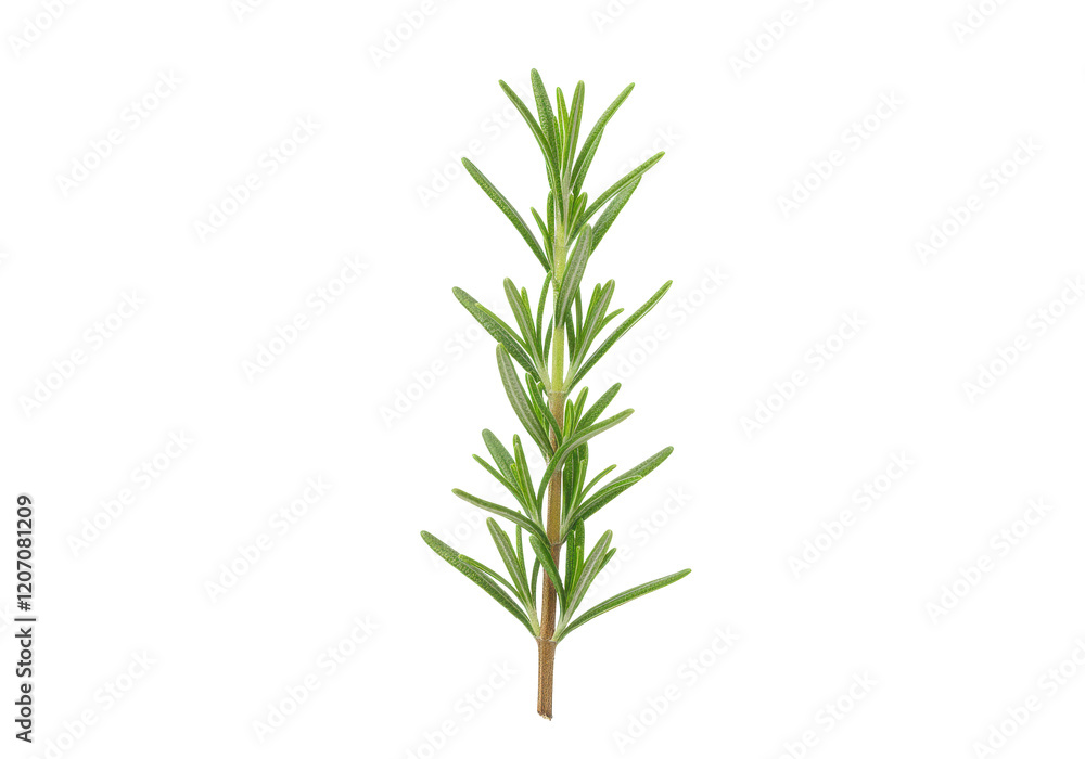 Fresh green sprig of rosemary, isolated on white background Fresh green sprig of rosemary, isolated on white background