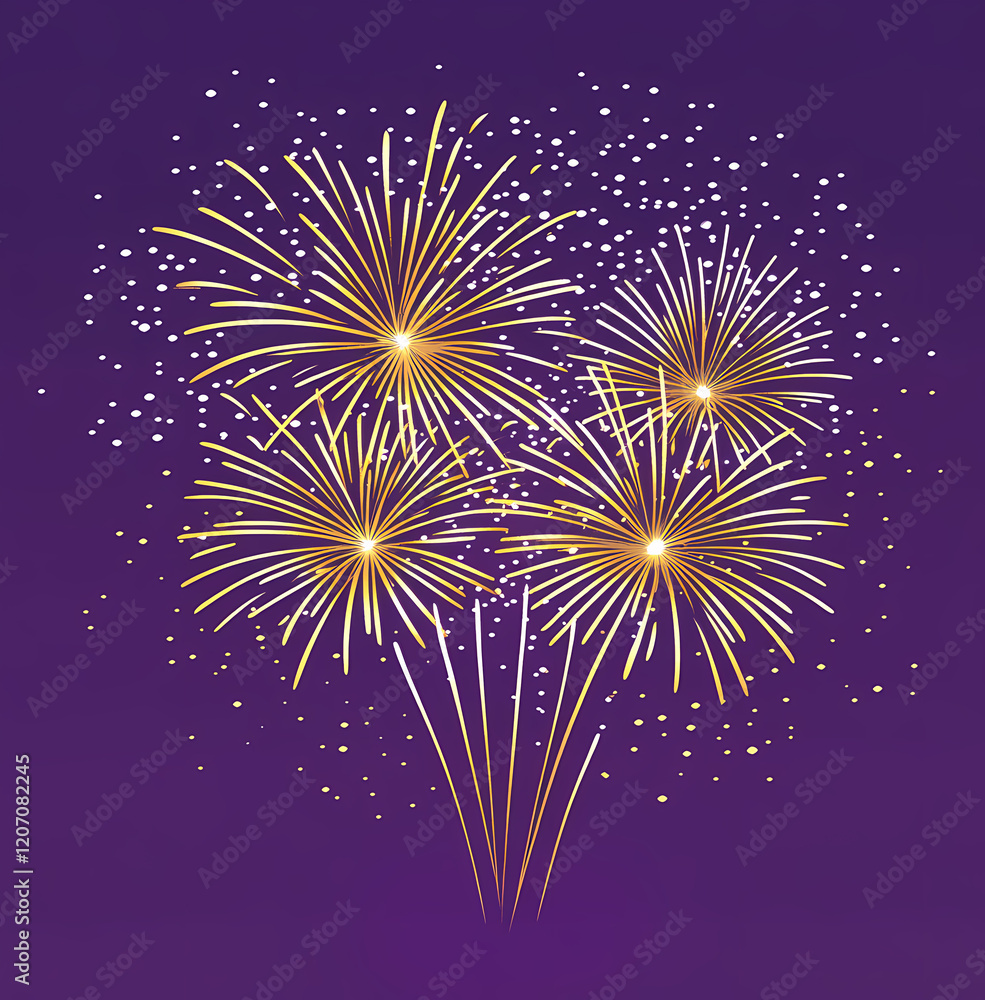 Fototapeta premium New Year fireworks illustration