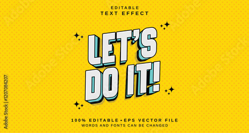 Editable text style effect - Let's Do It text style theme.