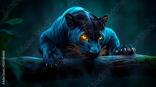 Black panther night jungle stealth predator wildlife photo