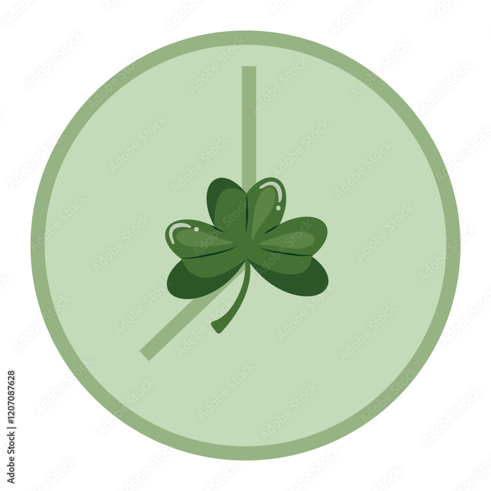 simple st patrick's day clock icon with shamrock in the middle of the icon for various designs, posters or banners simple st patrick's day clock icon with shamrock in the middle of the icon for various designs, posters or banners