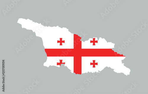 Georgia Map vector icon. Map of Georgia in Flag colors.