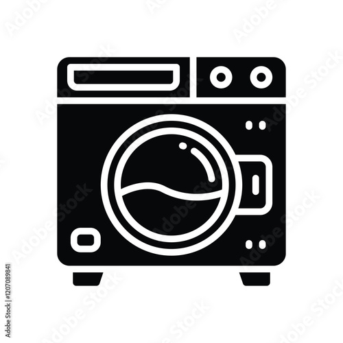 washing machine solid icon. vector icon for your website, mobile, presentation, and logo design.