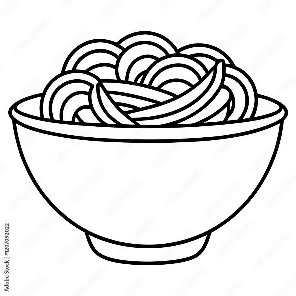 Elegant Noodles Vector Sketch
