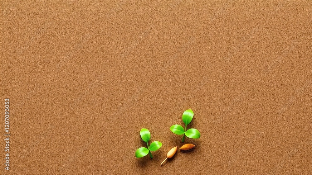 A wooden root emerging from the sand, with a single vibrant green leaf attached to it, sustainable, texture, quiet A wooden root emerging from the sand, with a single vibrant green leaf attached to it, sustainable, texture, quiet