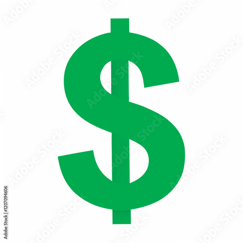 Vector green dollar sign illustration.