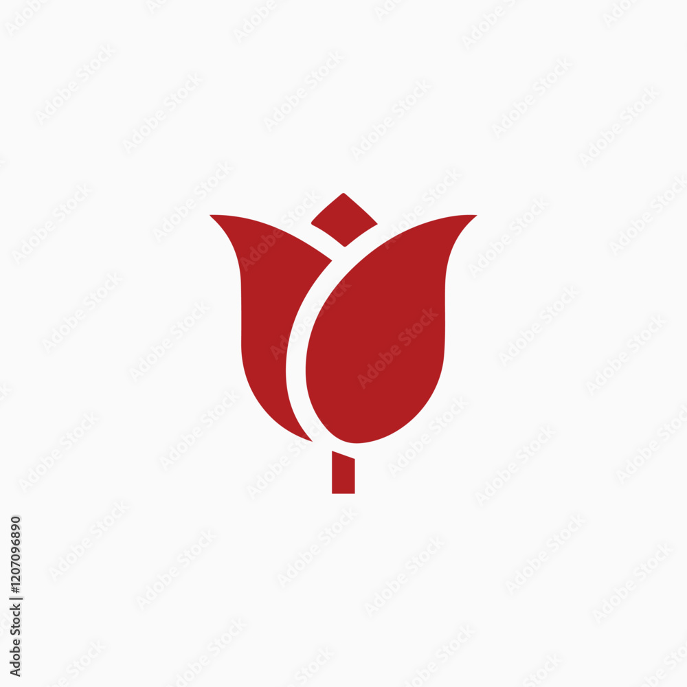 Obraz premium Tulip flower logo icon design, flower, leaf, tulip, nature logo fully editable vector template