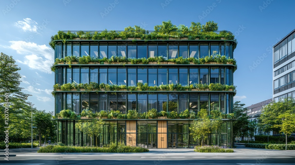 Obraz premium modern house made from repurposed shipping containers, offering an innovative take on sustainable architecture.