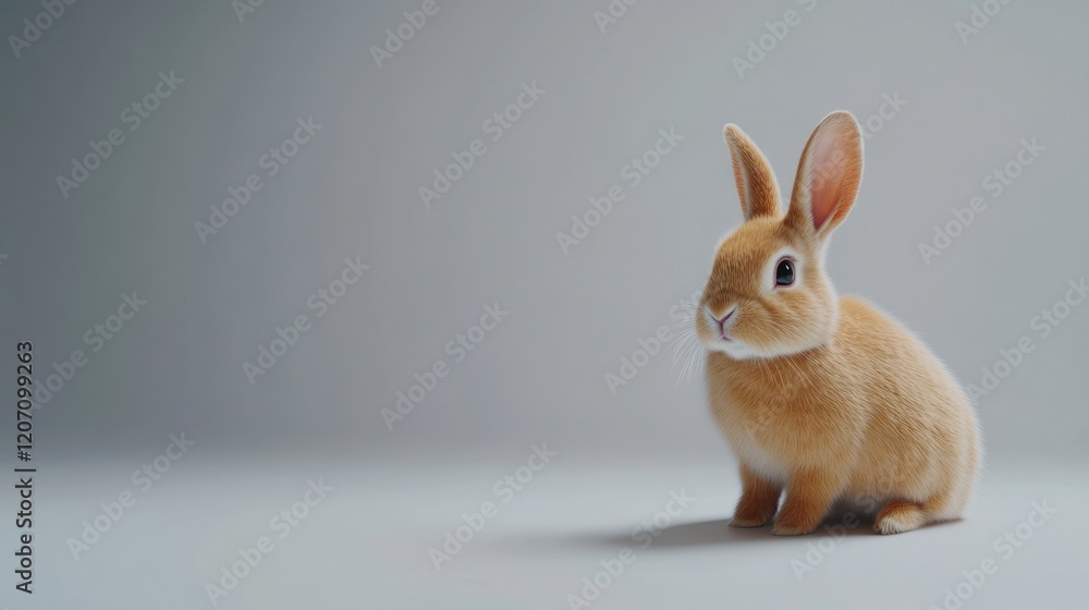 Obraz premium Cute Bunny on a White Background