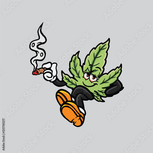 leaf weed smoking blunt and holding bag nug weed flower face high stoned