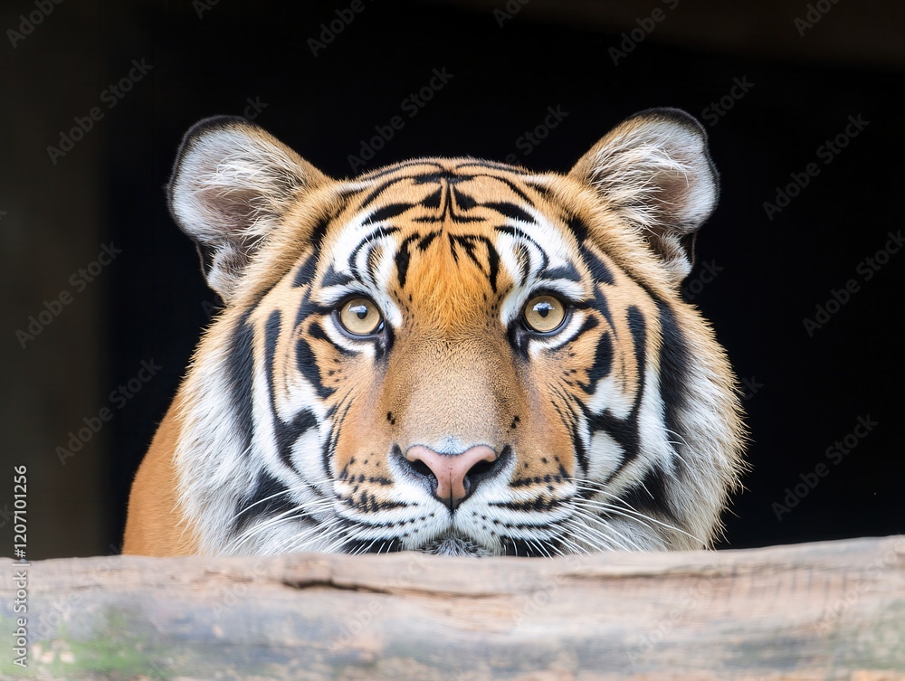 Obraz premium Majestic Tiger Closeup Intense Gaze Wildcat Nature Wildlife Animal Portrait