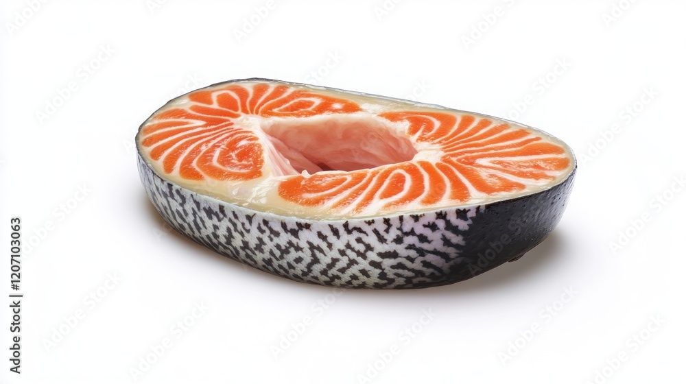 Fresh Salmon Fillet on White Background Fresh Salmon Fillet on White Background