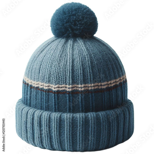 Stylish Blue Winter Hat – AI-Generated Image on White Background