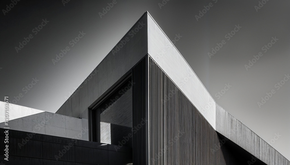 Fototapeta premium Minimalist Architectural Forms in Monochrome- – Capture the elegance of geometric shapes